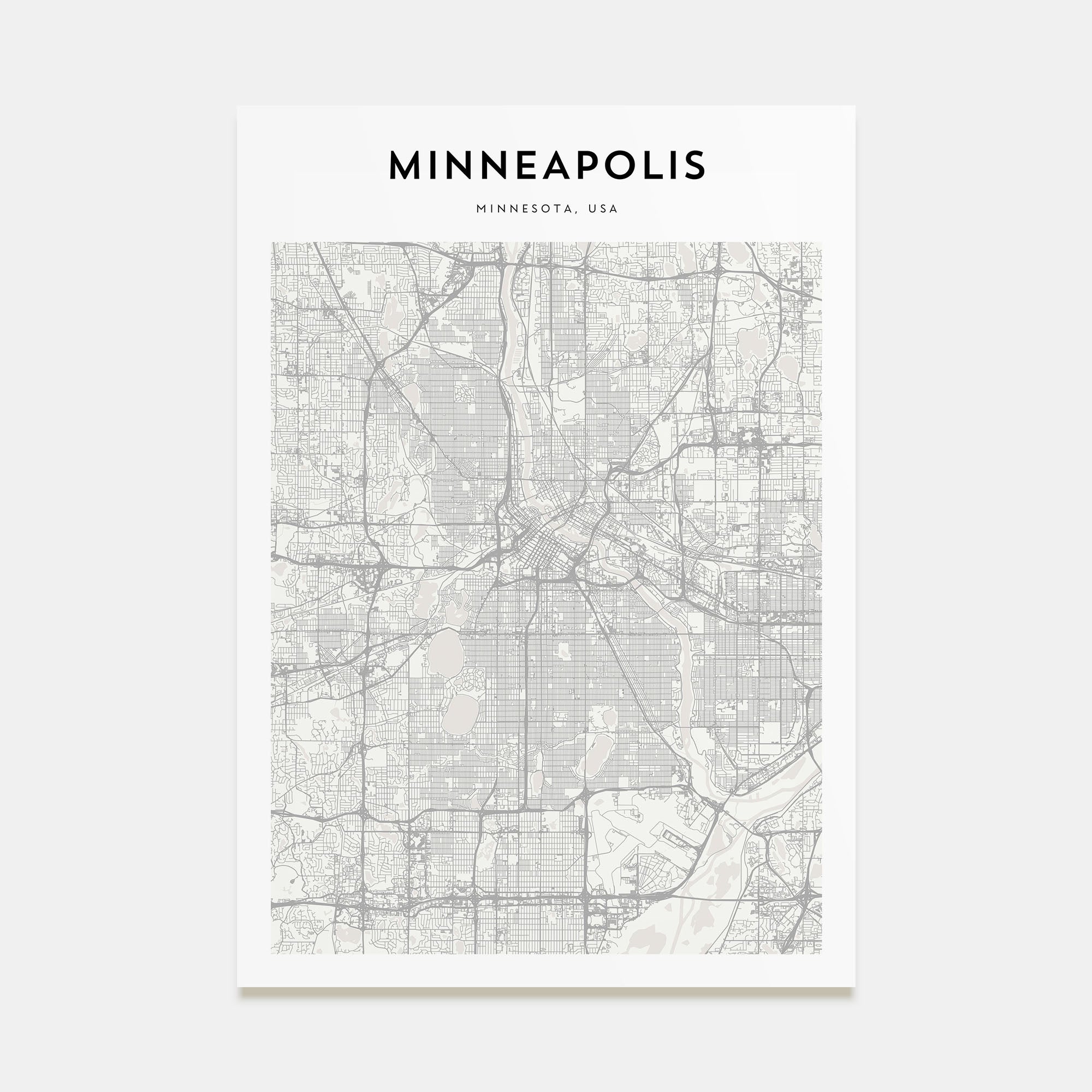 Minneapolis Map Portrait Poster