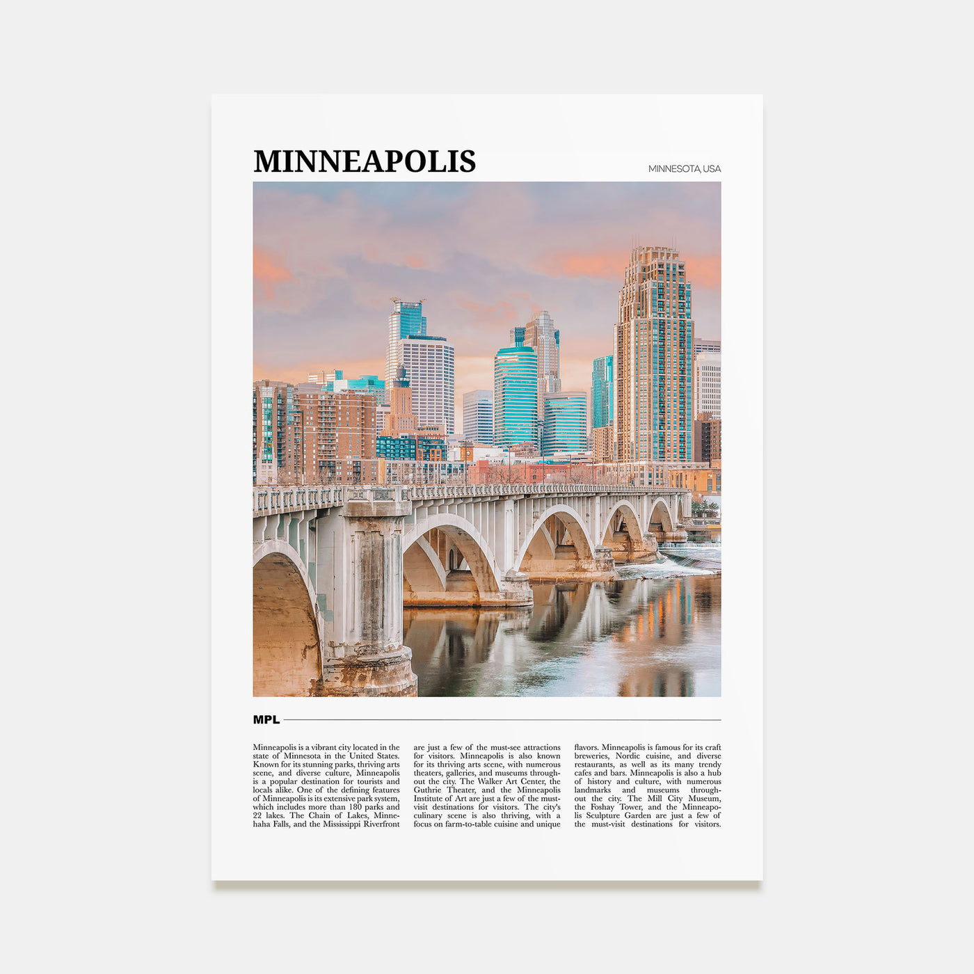 Minneapolis Travel Color No 2 Poster