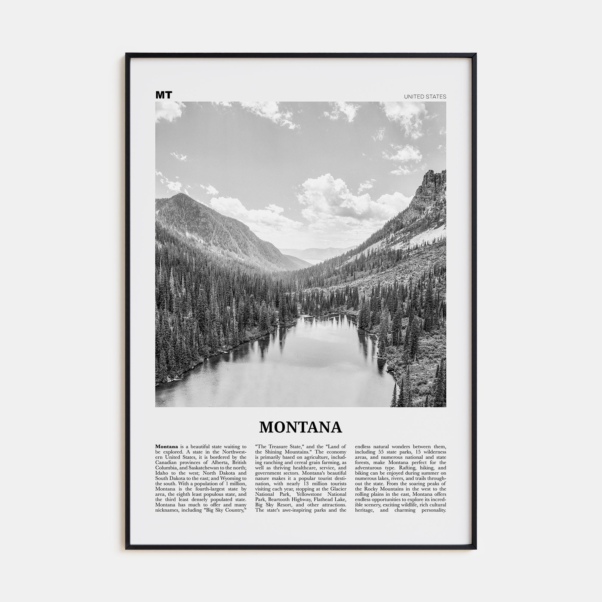 Montana Travel B&W No 1 Poster