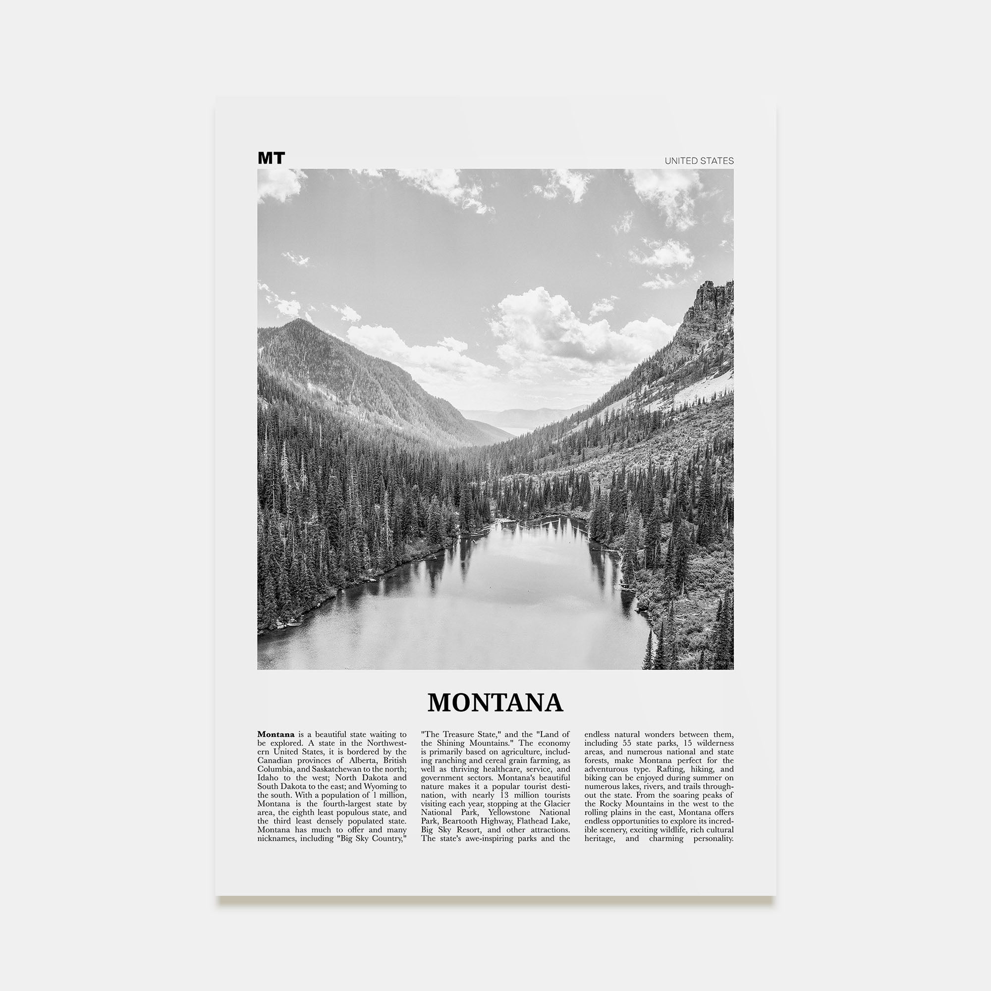 Montana Travel B&W No 1 Poster