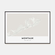 Montauk Map Landscape Poster