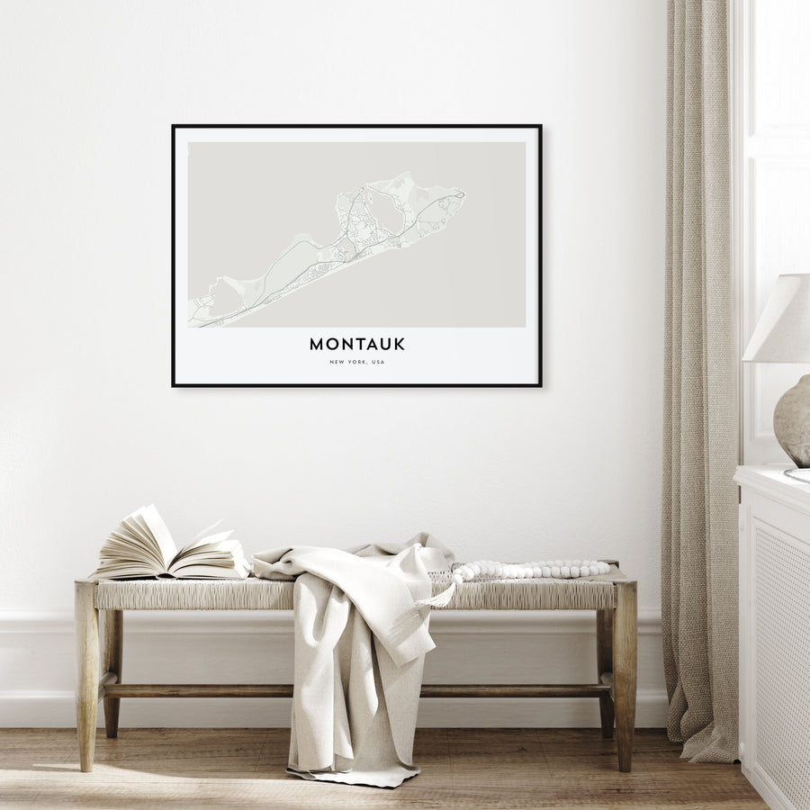 Montauk Map Landscape Poster