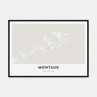 Montauk Map Landscape Poster