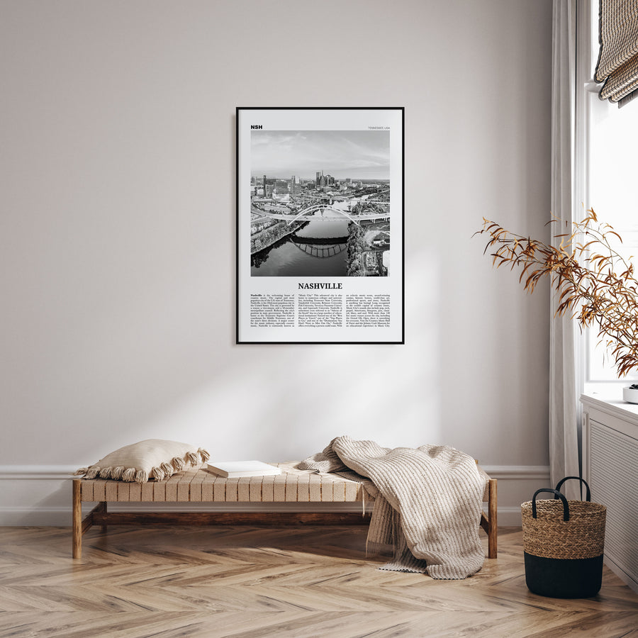 Nashville Travel B&W No 1 Poster