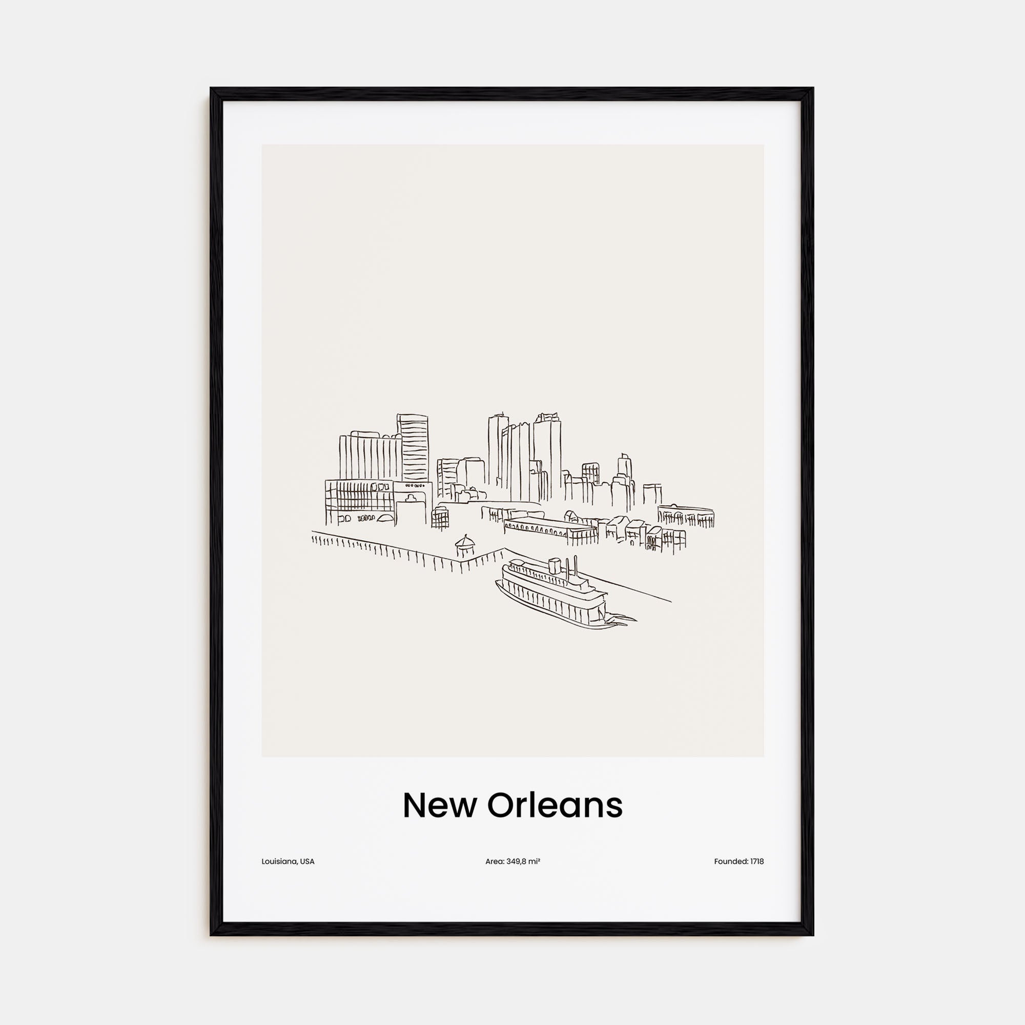New Orleans Drawn No 1 Poster