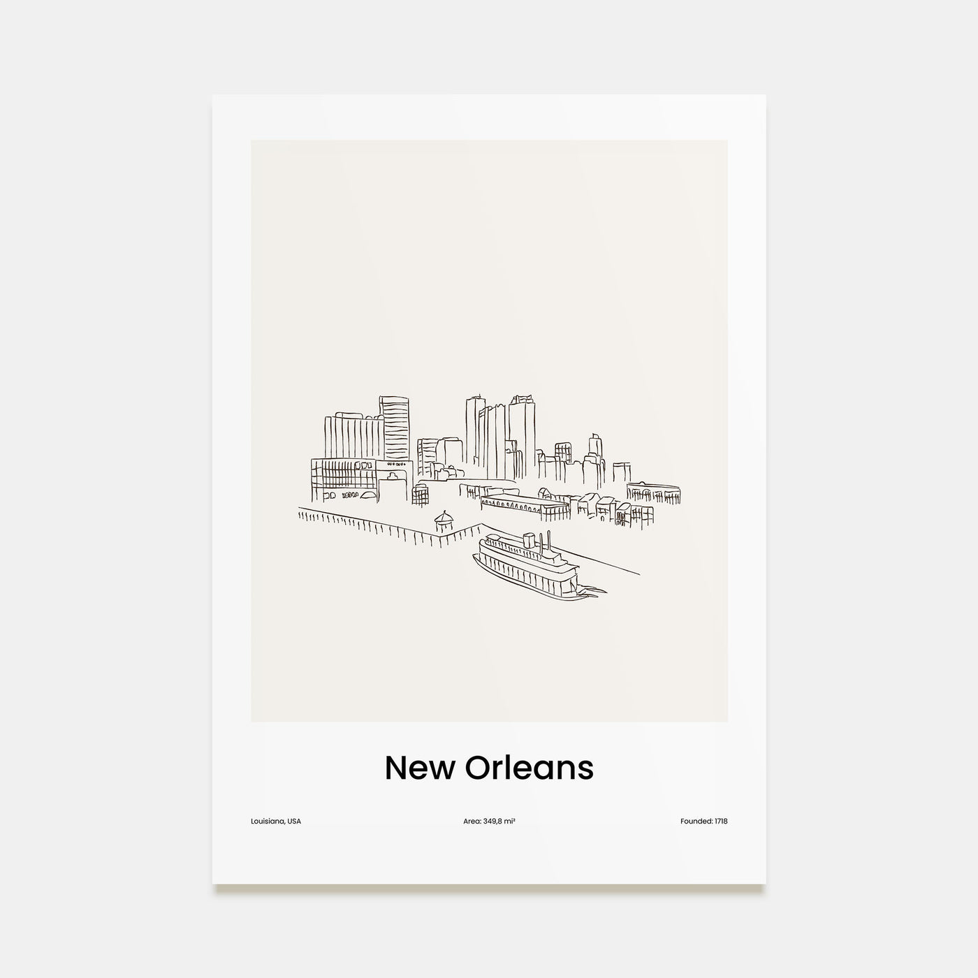 New Orleans Drawn No 1 Poster