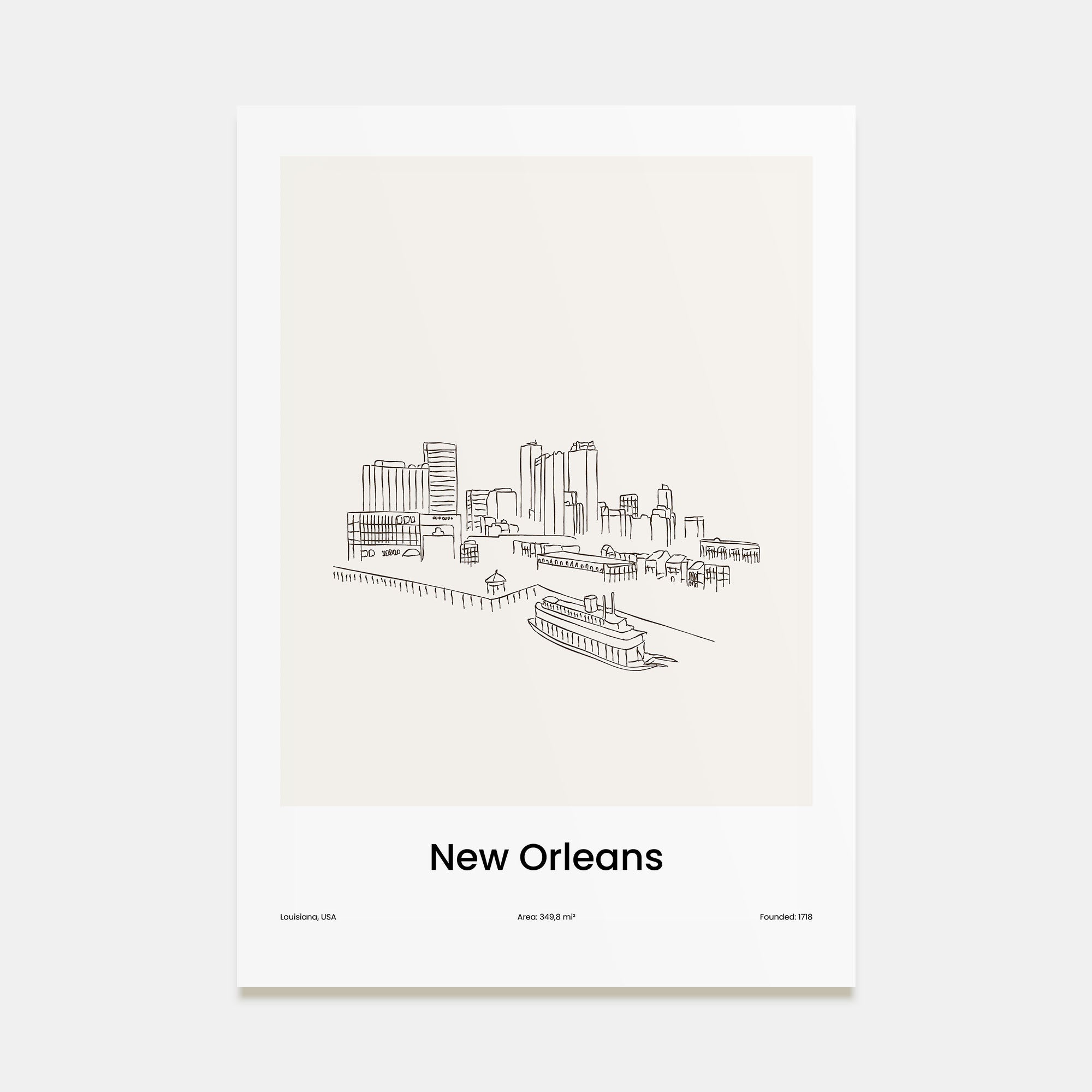 New Orleans Drawn No 1 Poster