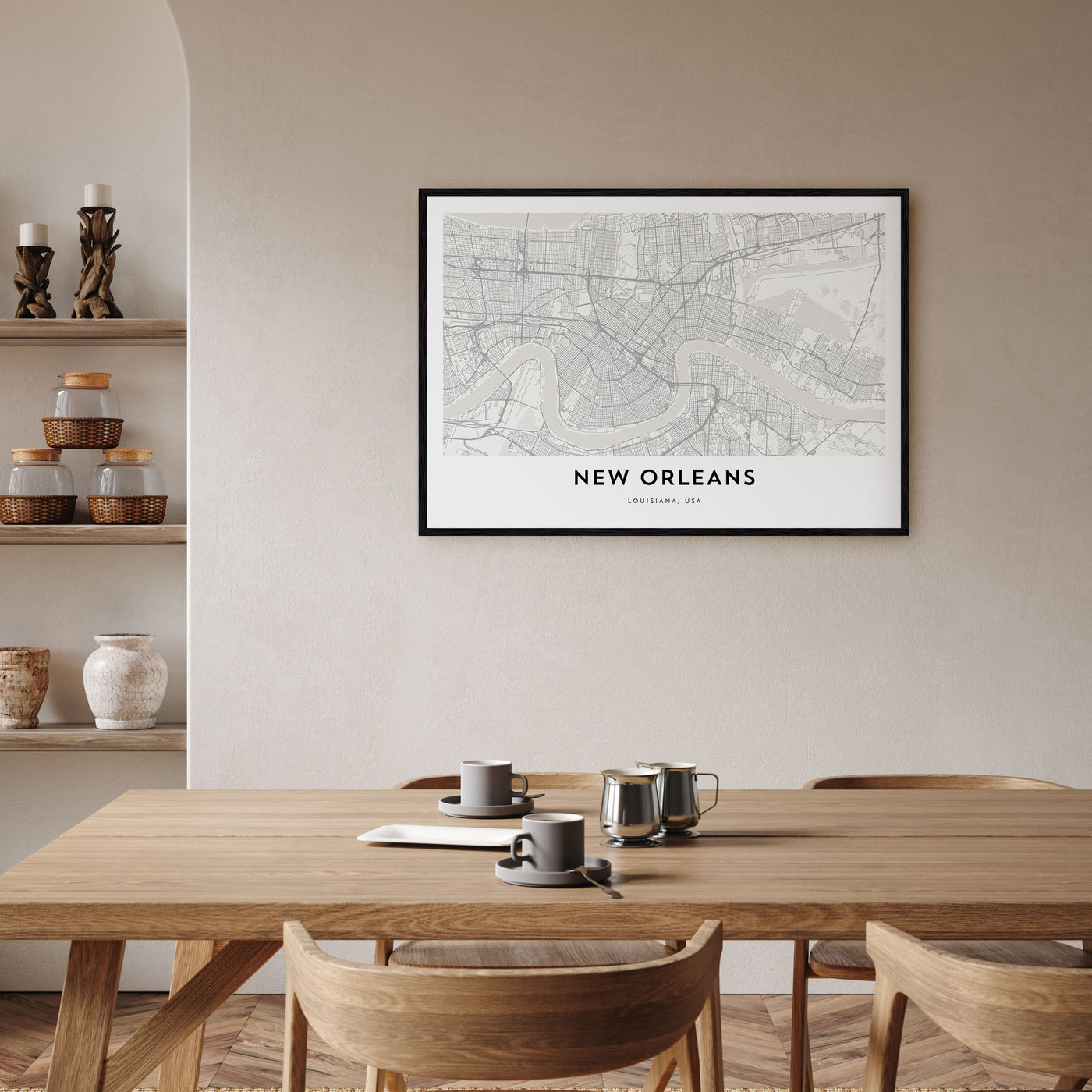 New Orleans Map Landscape Poster