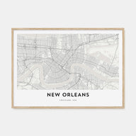 New Orleans Map Landscape Poster