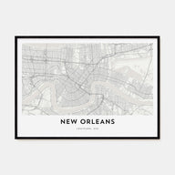 New Orleans Map Landscape Poster