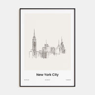 New York City Drawn No 1 Poster