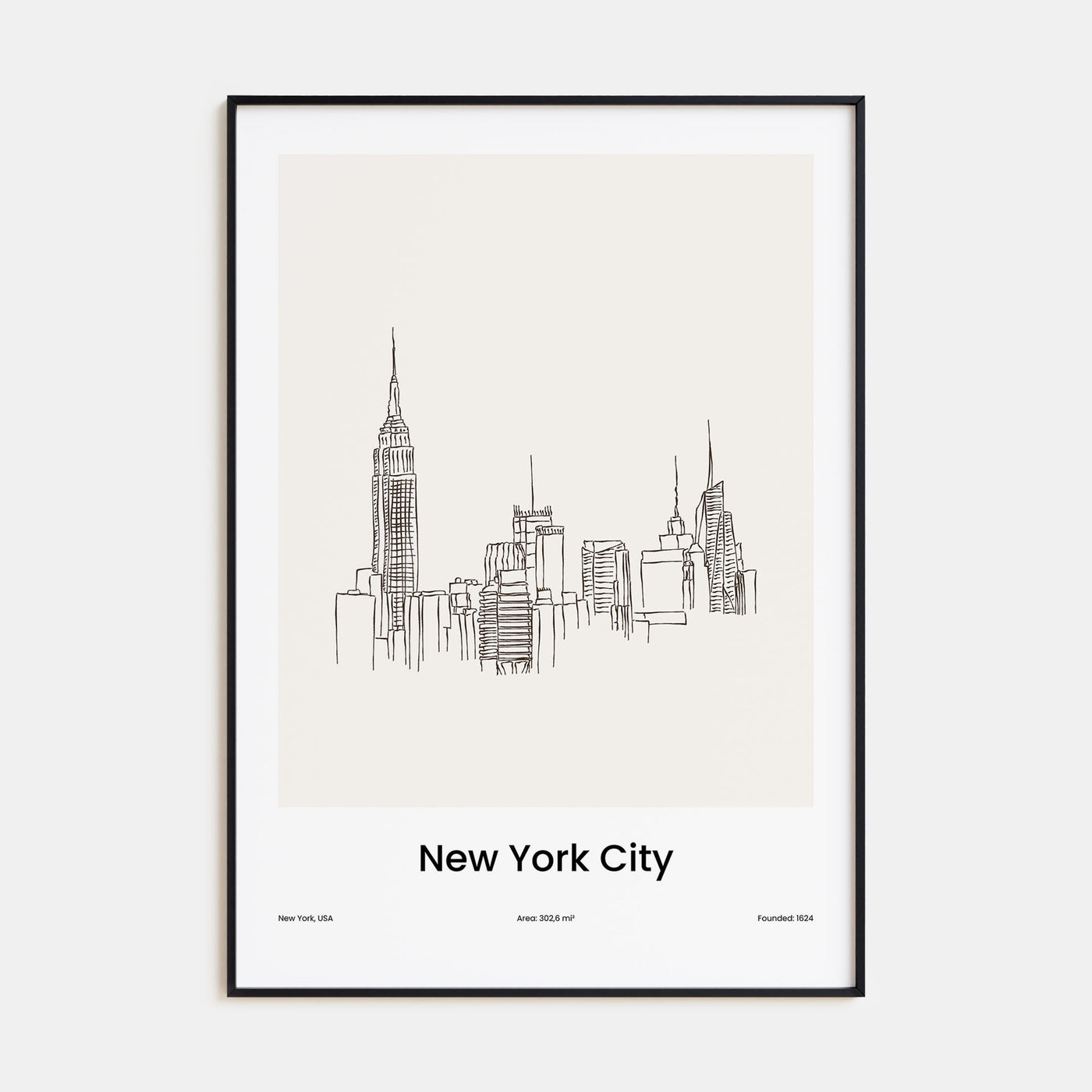 New York City Drawn No 1 Poster