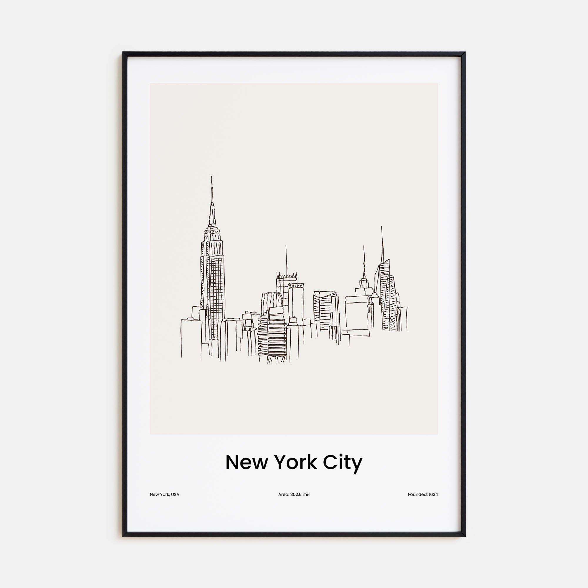 New York City Drawn No 1 Poster
