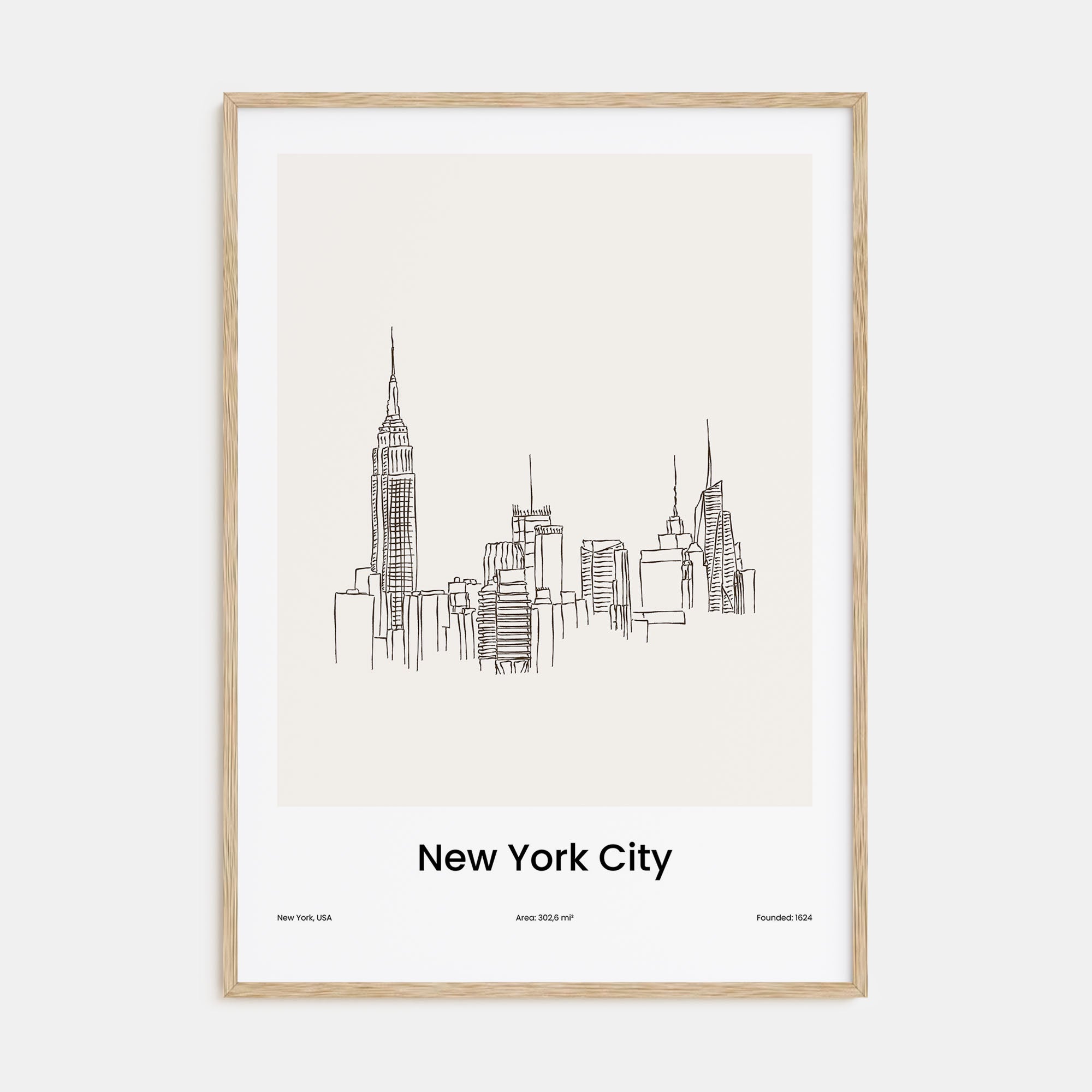 New York City Drawn No 1 Poster