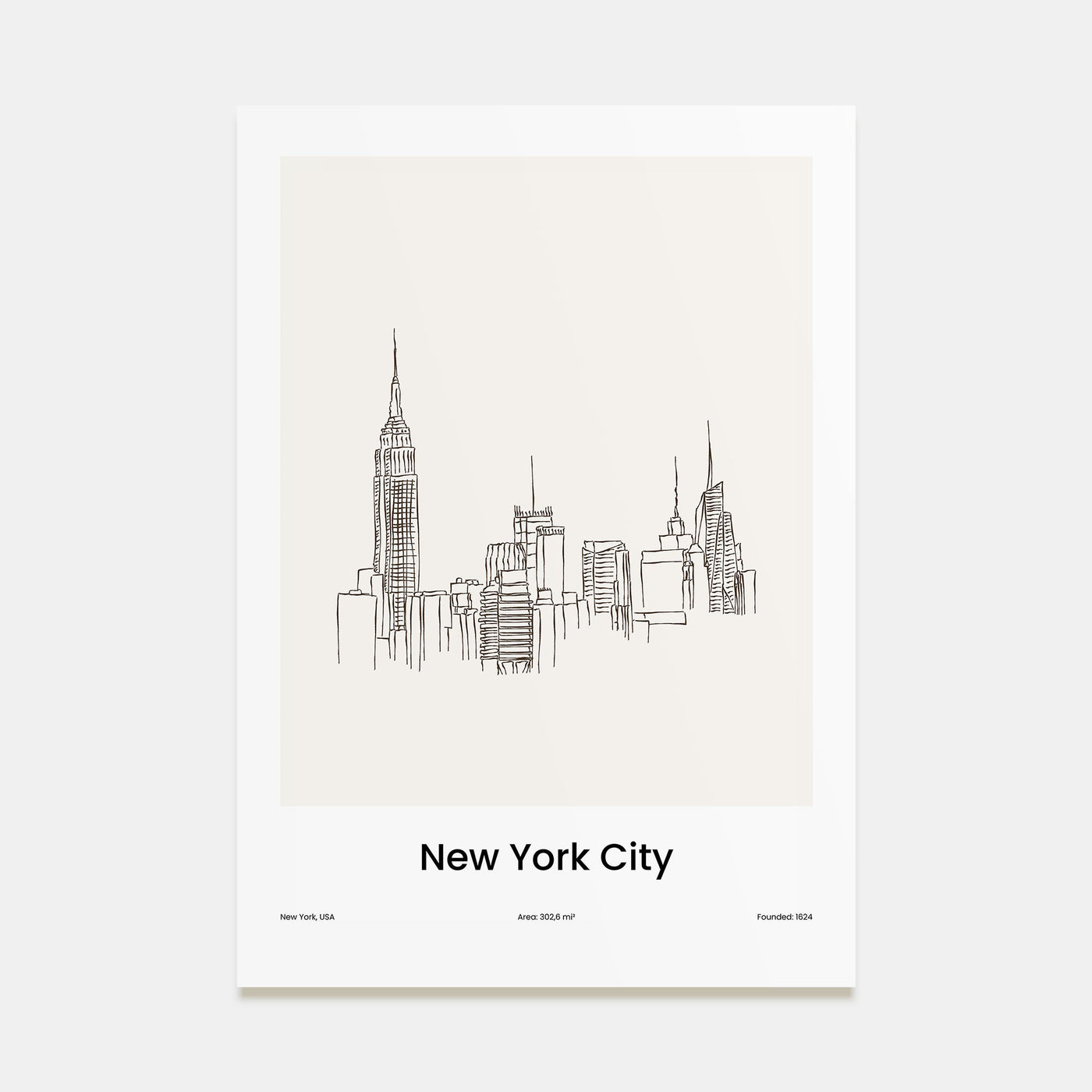New York City Drawn No 1 Poster