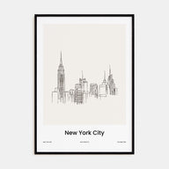 New York City Drawn No 1 Poster