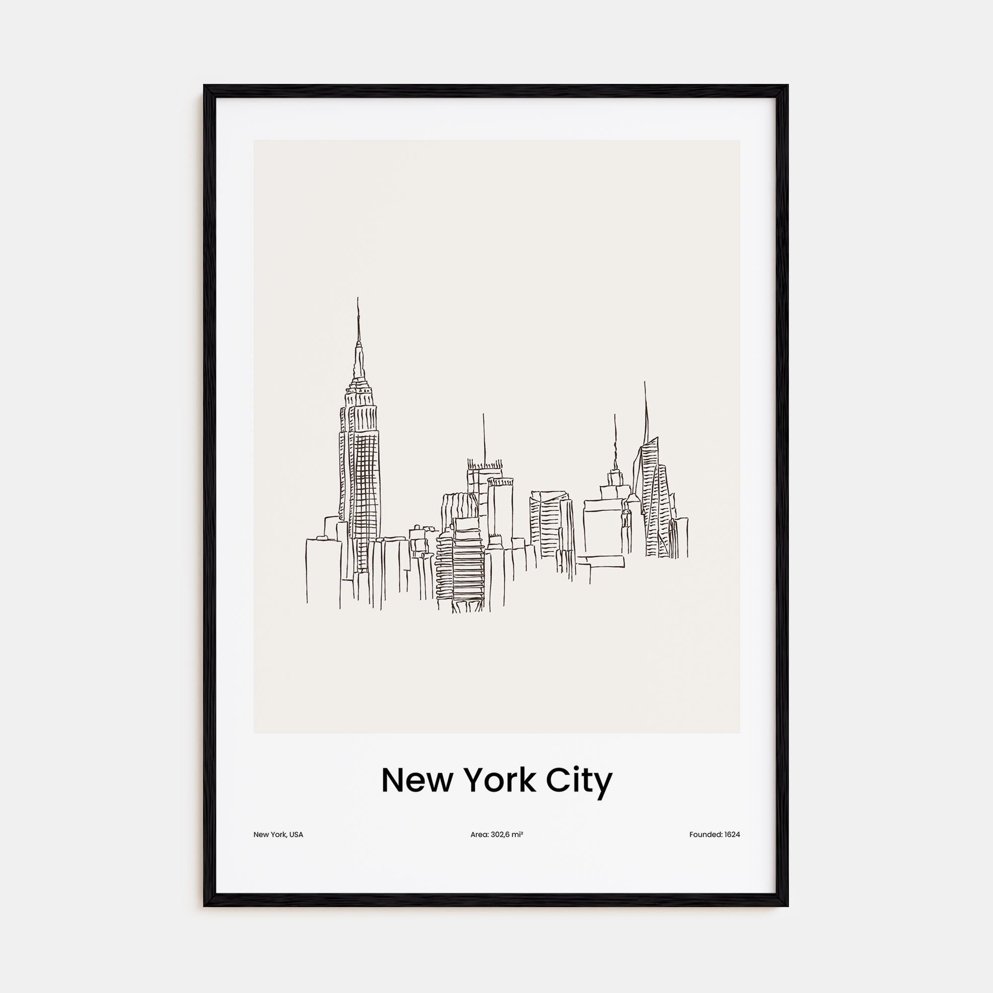 New York City Drawn No 1 Poster