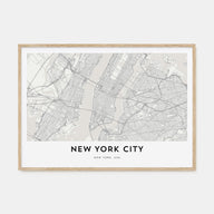 New York City Map Landscape Poster