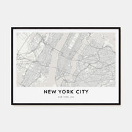 New York City Map Landscape Poster