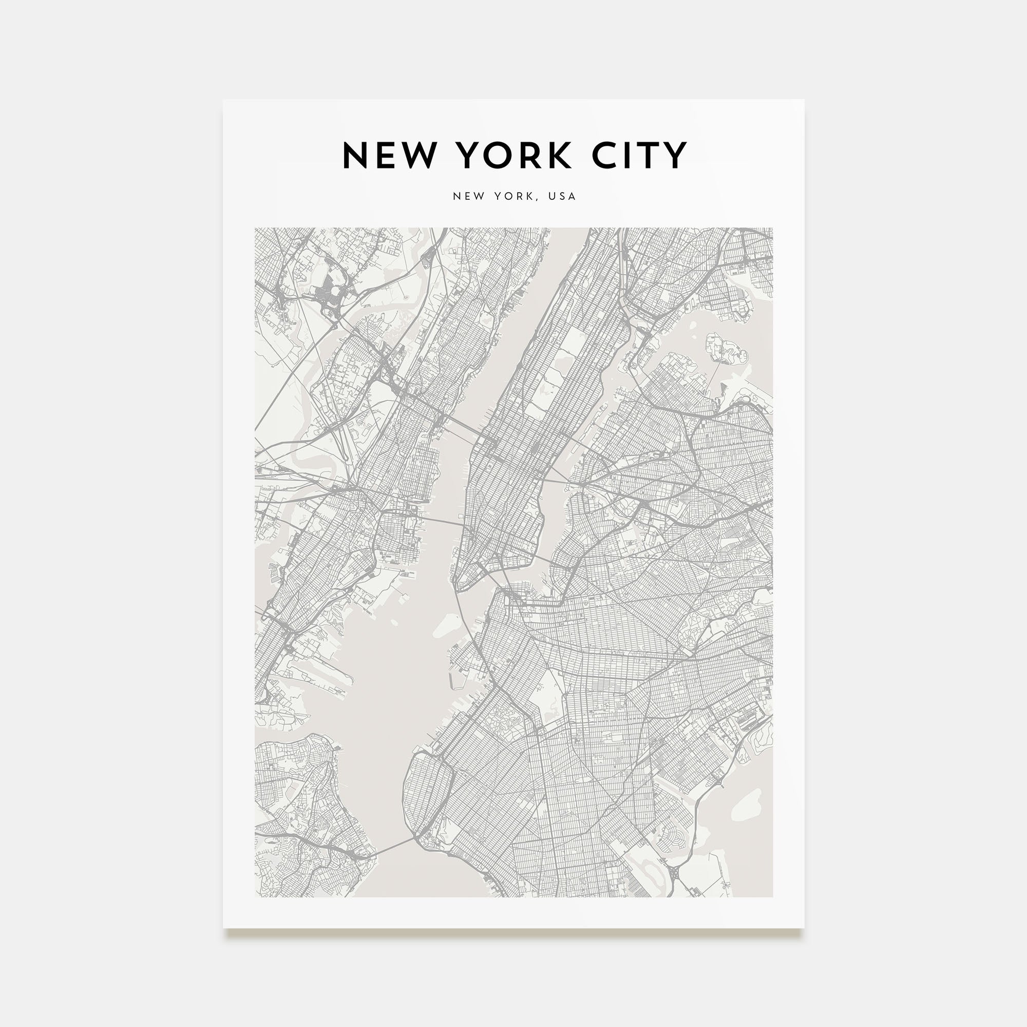 New York City Map Portrait Poster