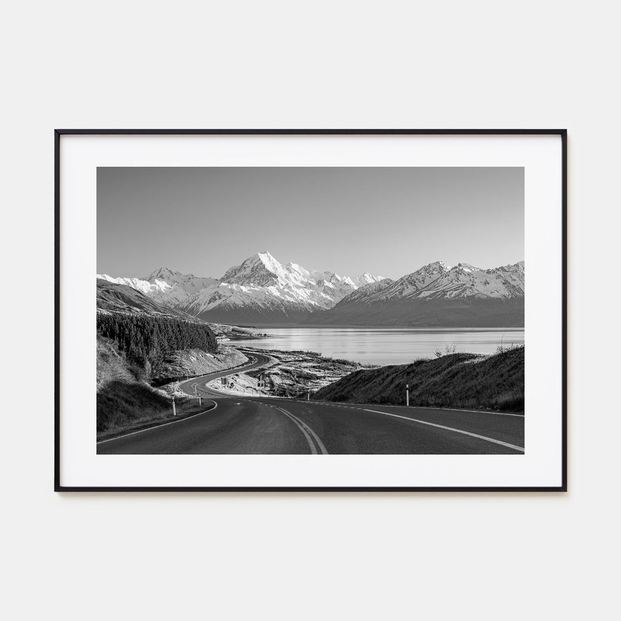 New Zealand Landscape B&W Poster