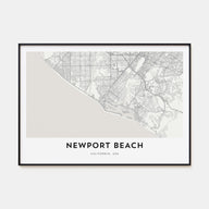Newport Beach Map Landscape Poster