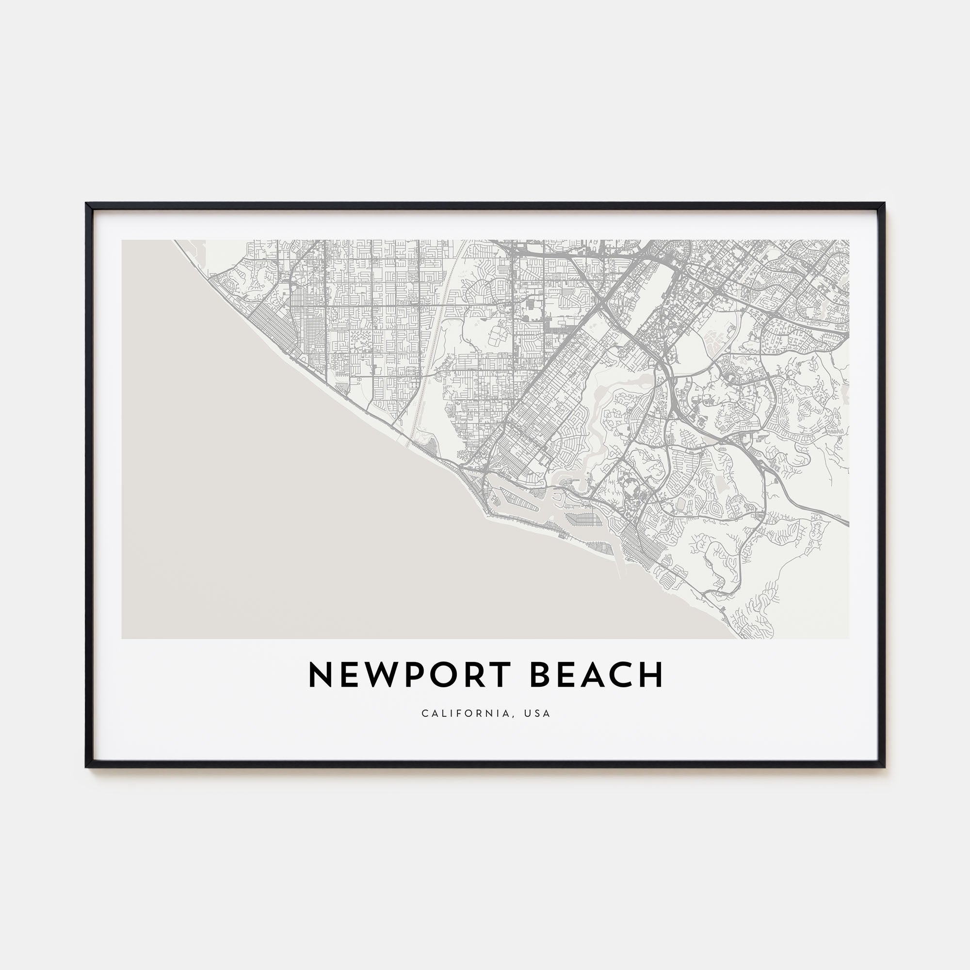 Newport Beach Map Landscape Poster