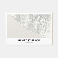Newport Beach Map Landscape Poster