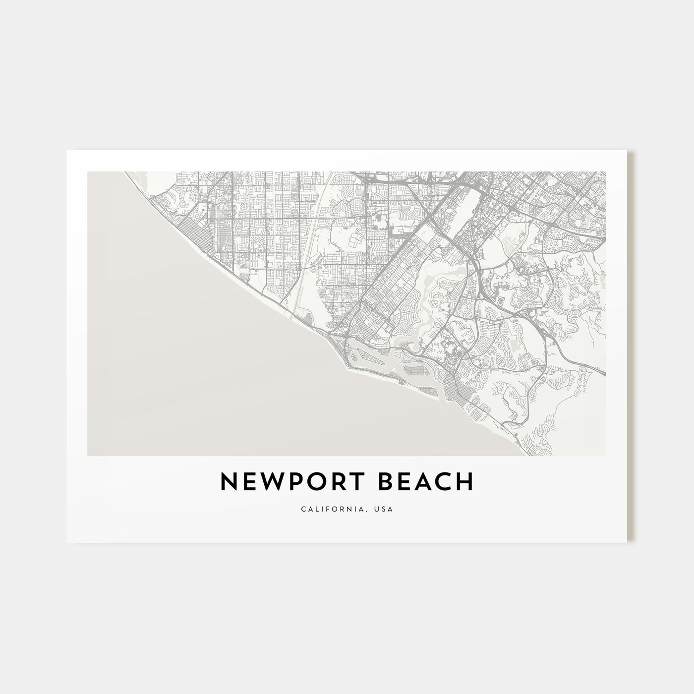 Newport Beach Map Landscape Poster