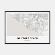 Newport Beach Map Landscape Poster