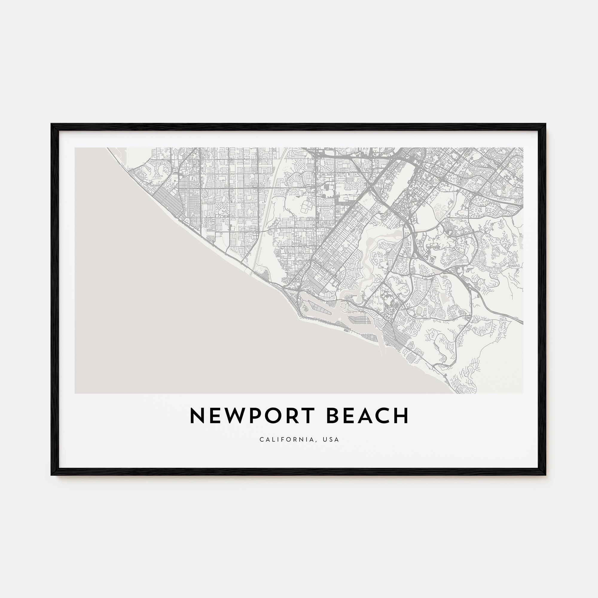 Newport Beach Map Landscape Poster