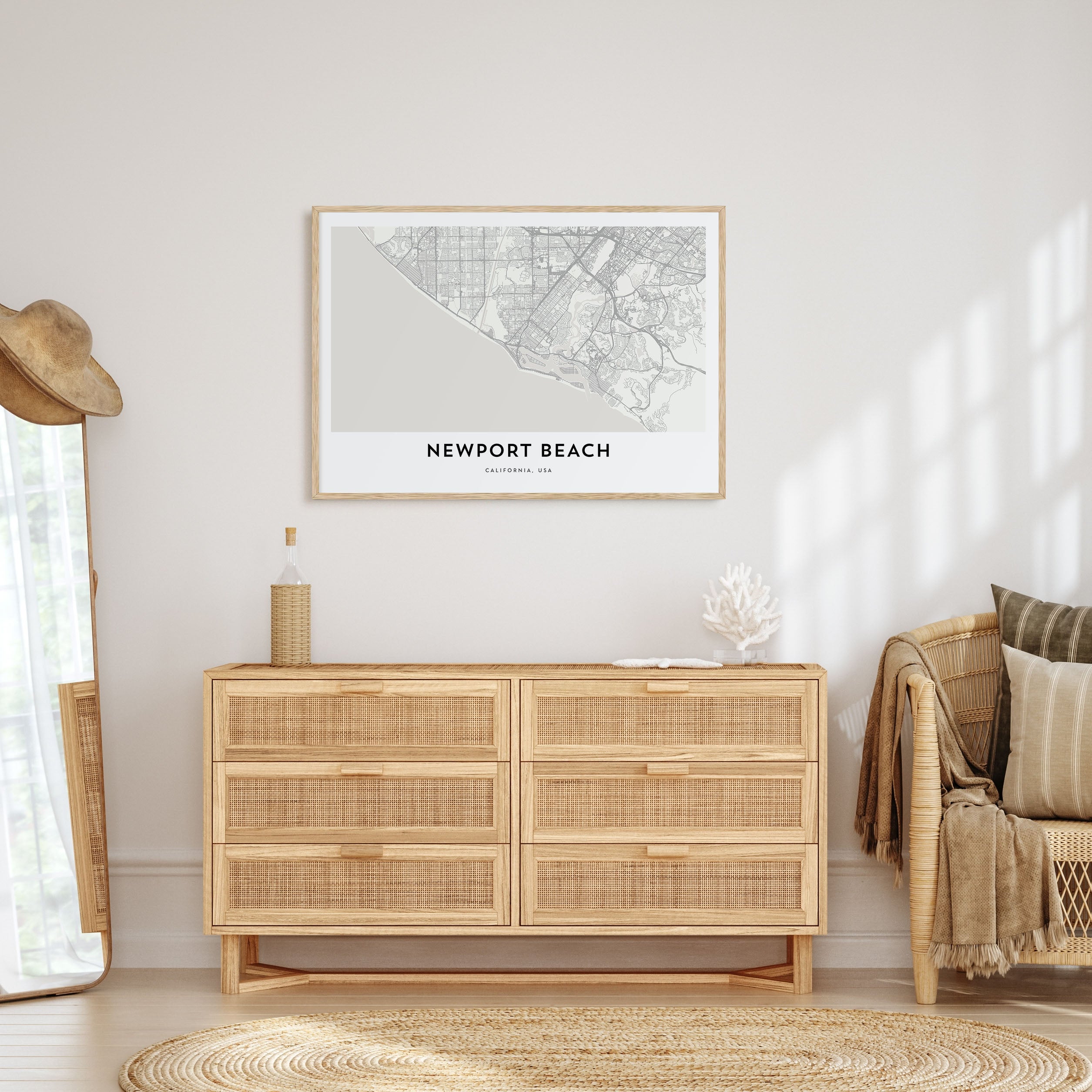 Newport Beach Map Landscape Poster