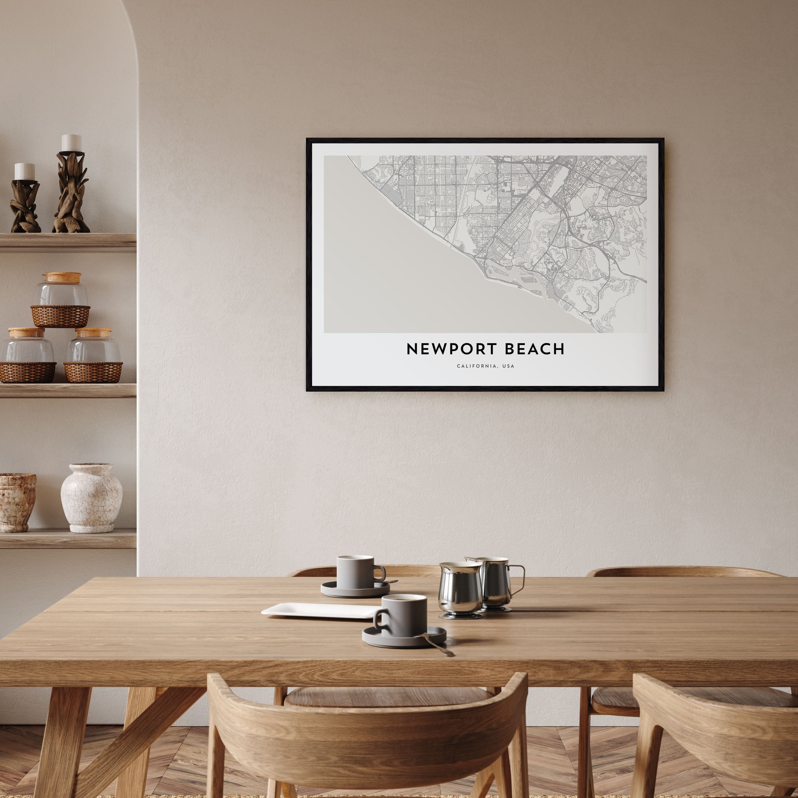 Newport Beach Map Landscape Poster