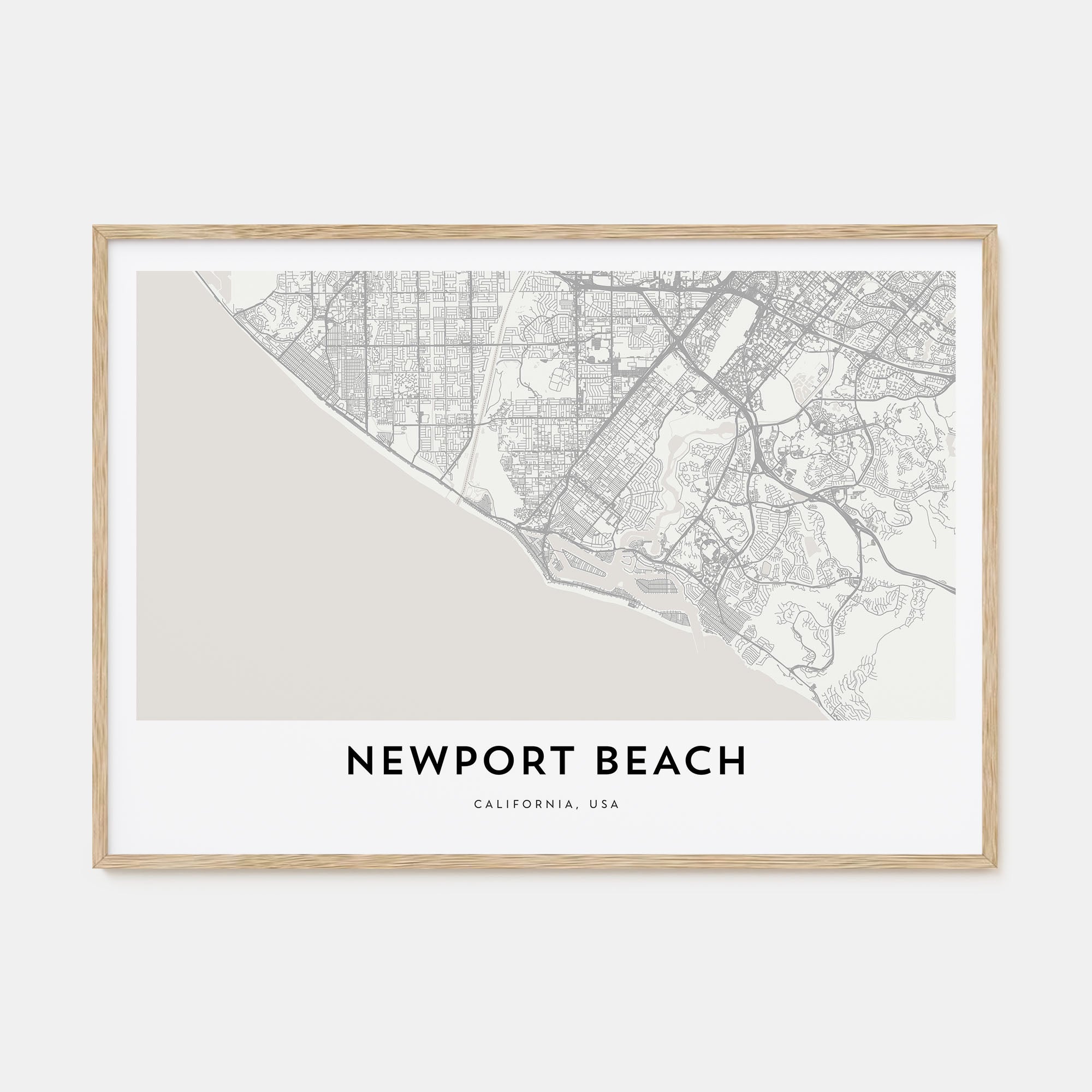 Newport Beach Map Landscape Poster