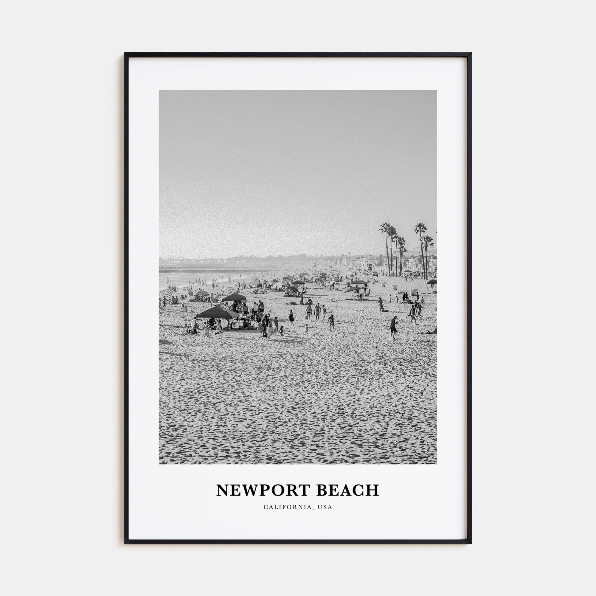 Newport Beach Portrait B&W No 1 Poster