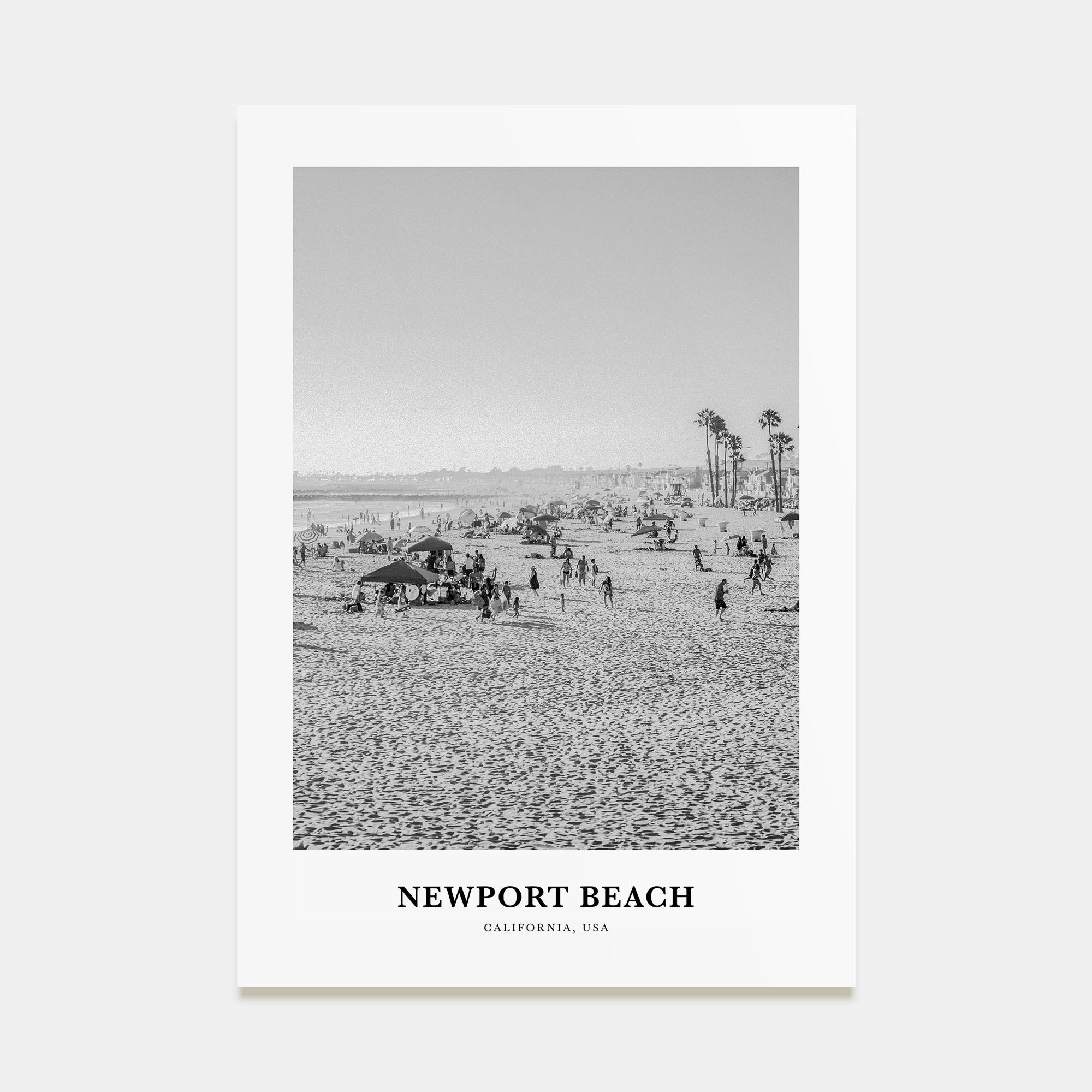 Newport Beach Portrait B&W No 1 Poster