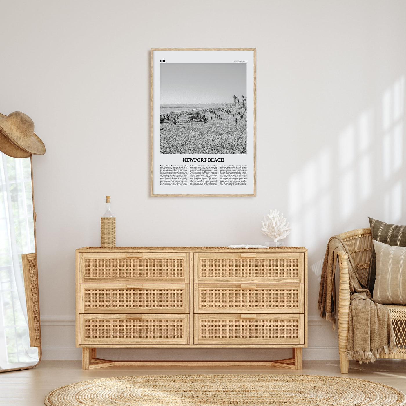 Newport Beach Travel B&W No 1 Poster