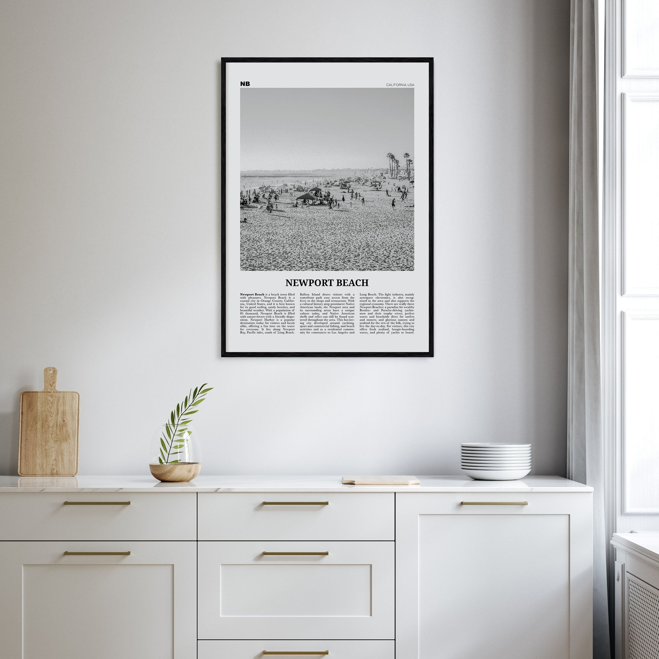 Newport Beach Travel B&W No 1 Poster