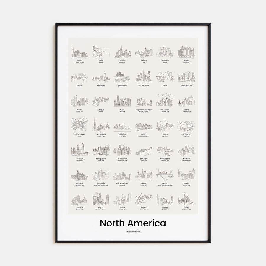 North America Bucket List Poster