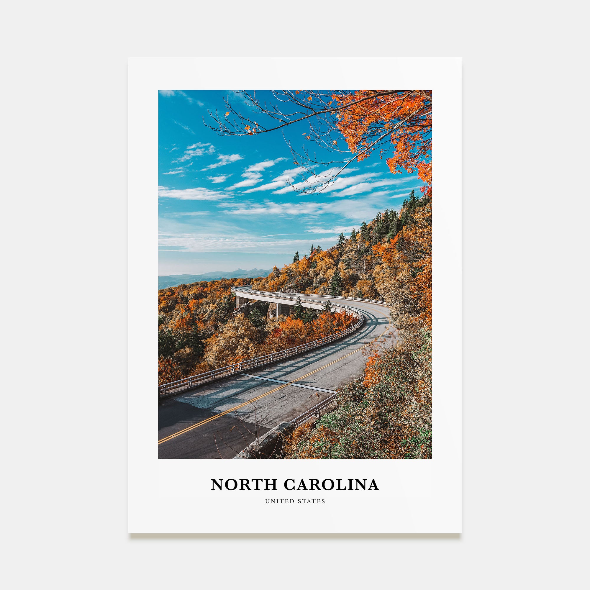 North Carolina Portrait Color No 1 Poster