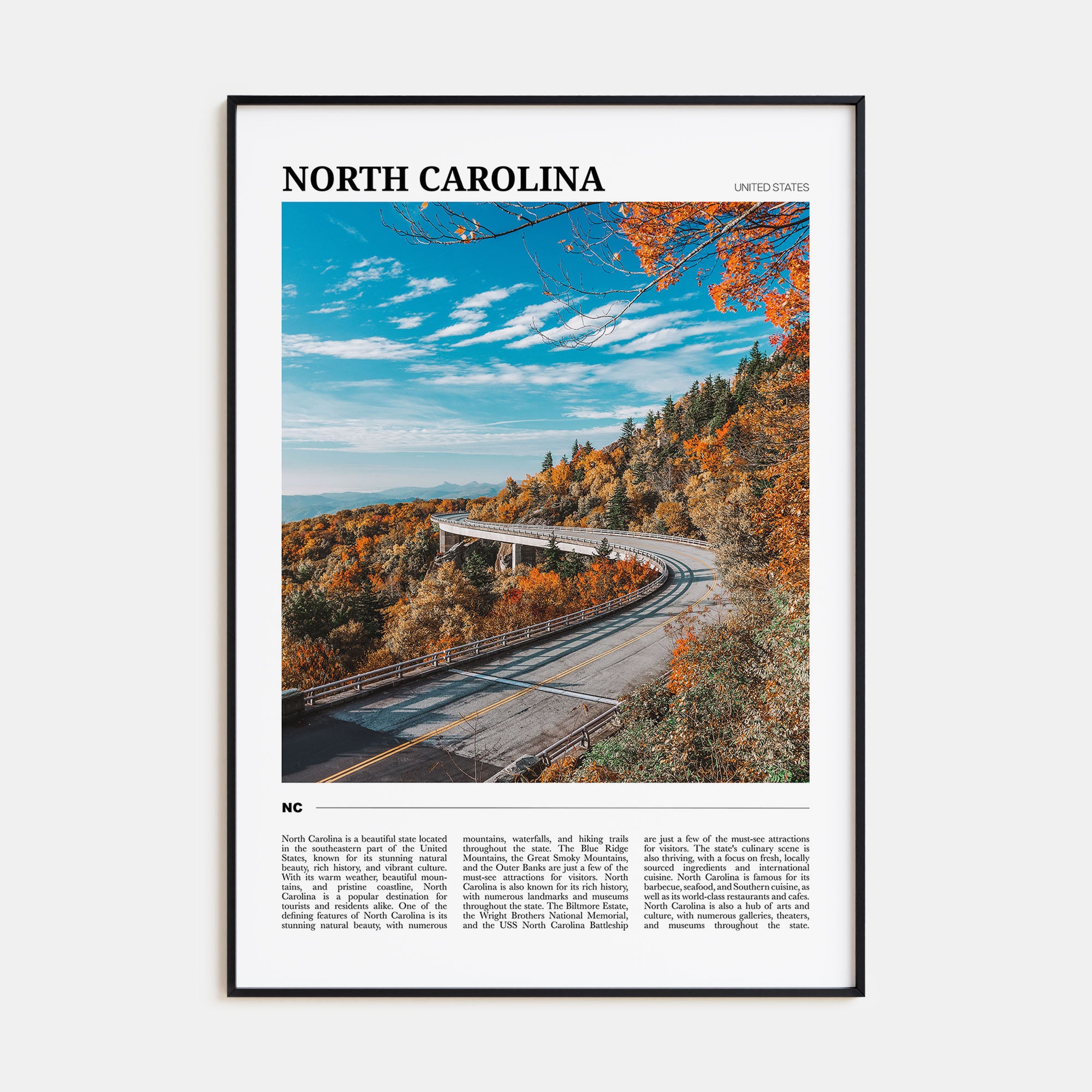 North Carolina Travel Color No 1 Poster