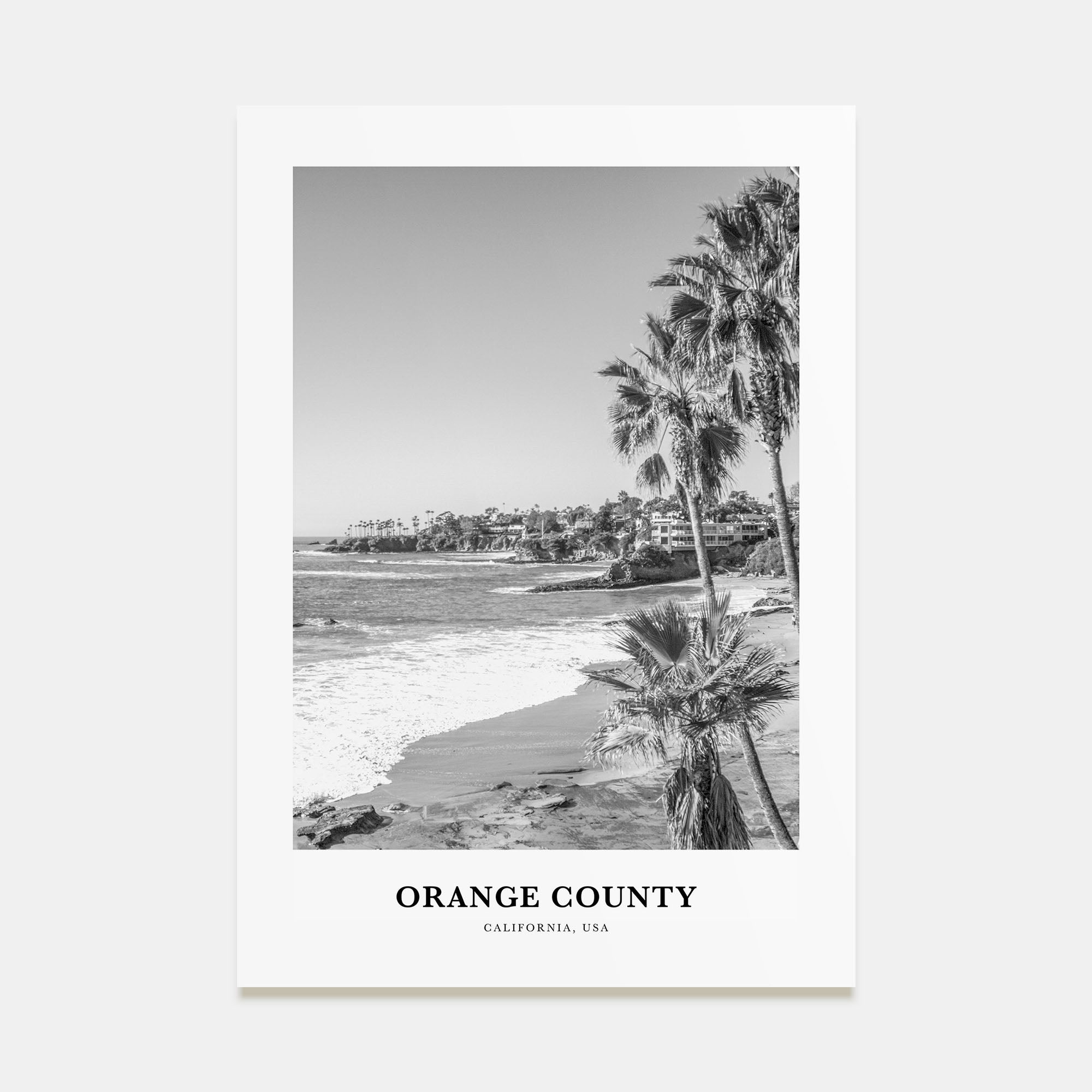 Orange County Portrait B&W Poster