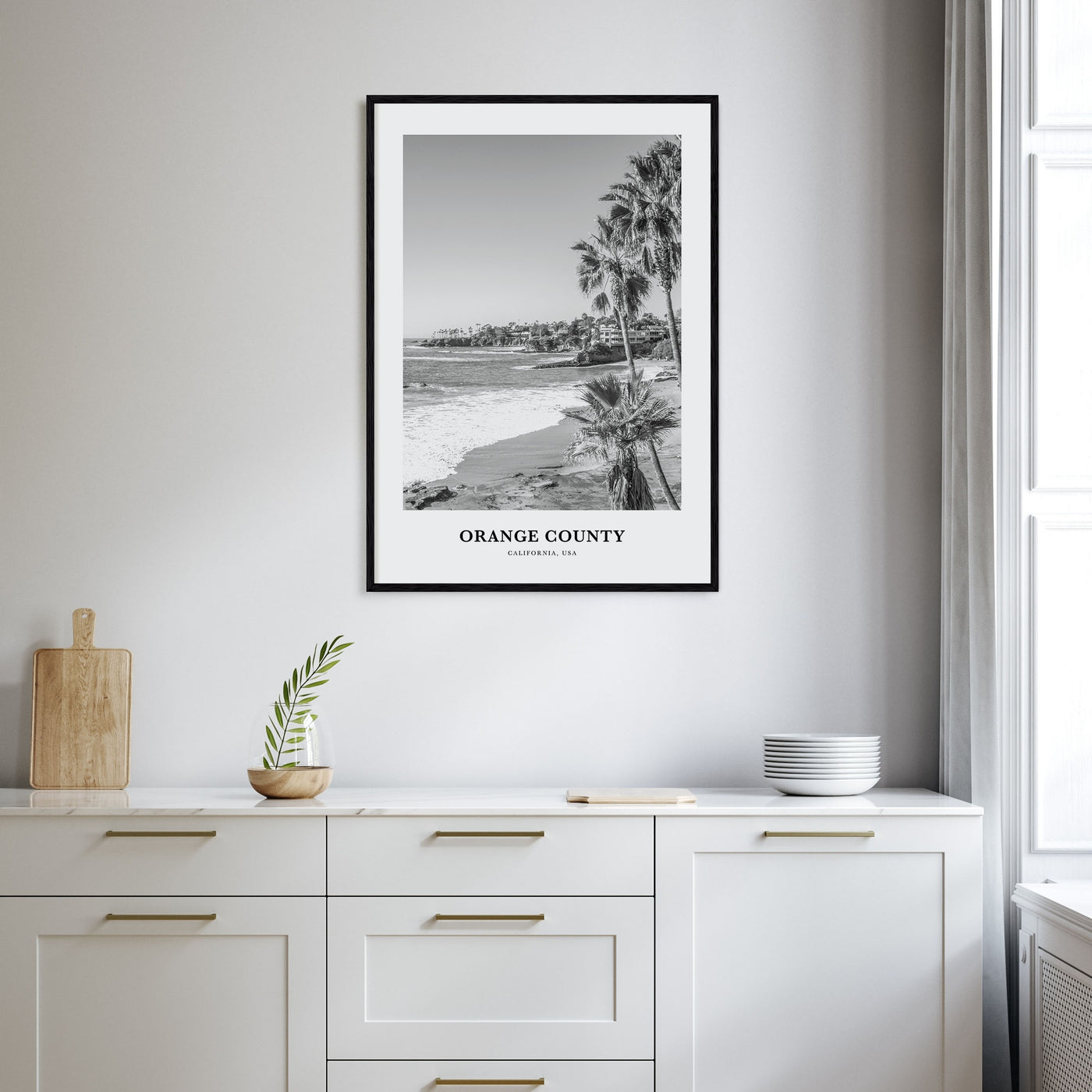 Orange County Portrait B&W Poster