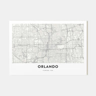 Orlando Map Landscape Poster