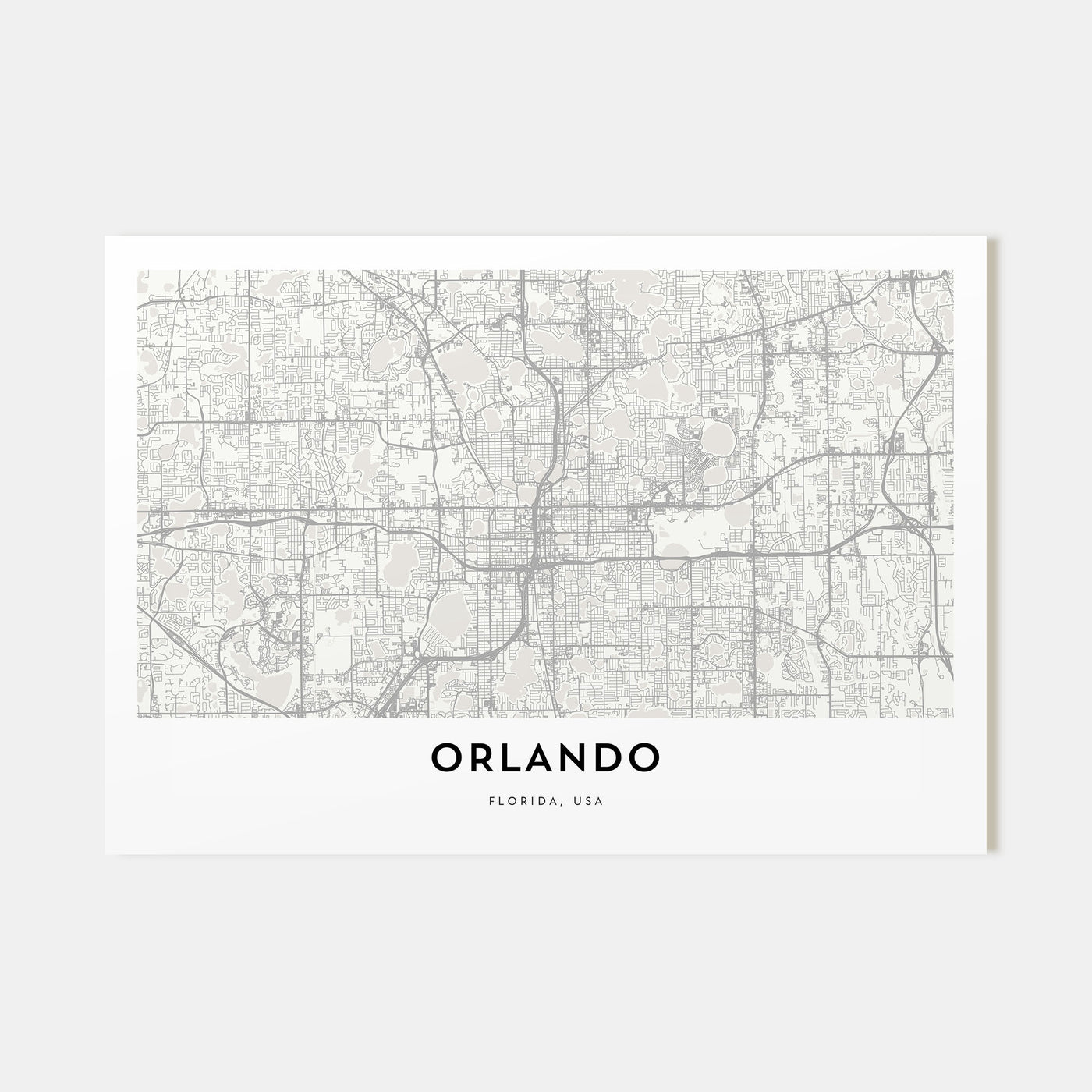Orlando Map Landscape Poster