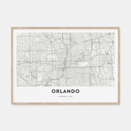 Orlando Map Landscape Poster