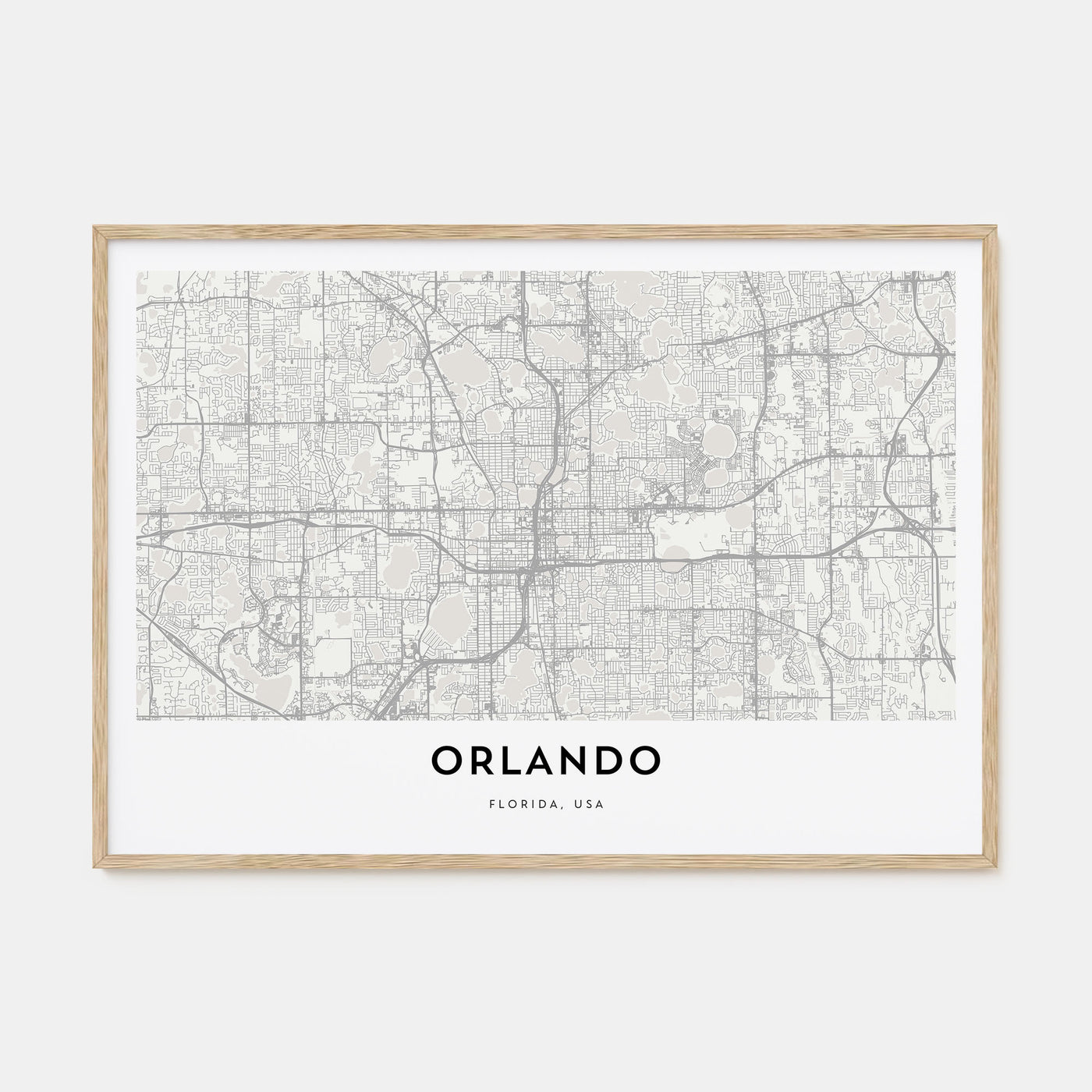 Orlando Map Landscape Poster