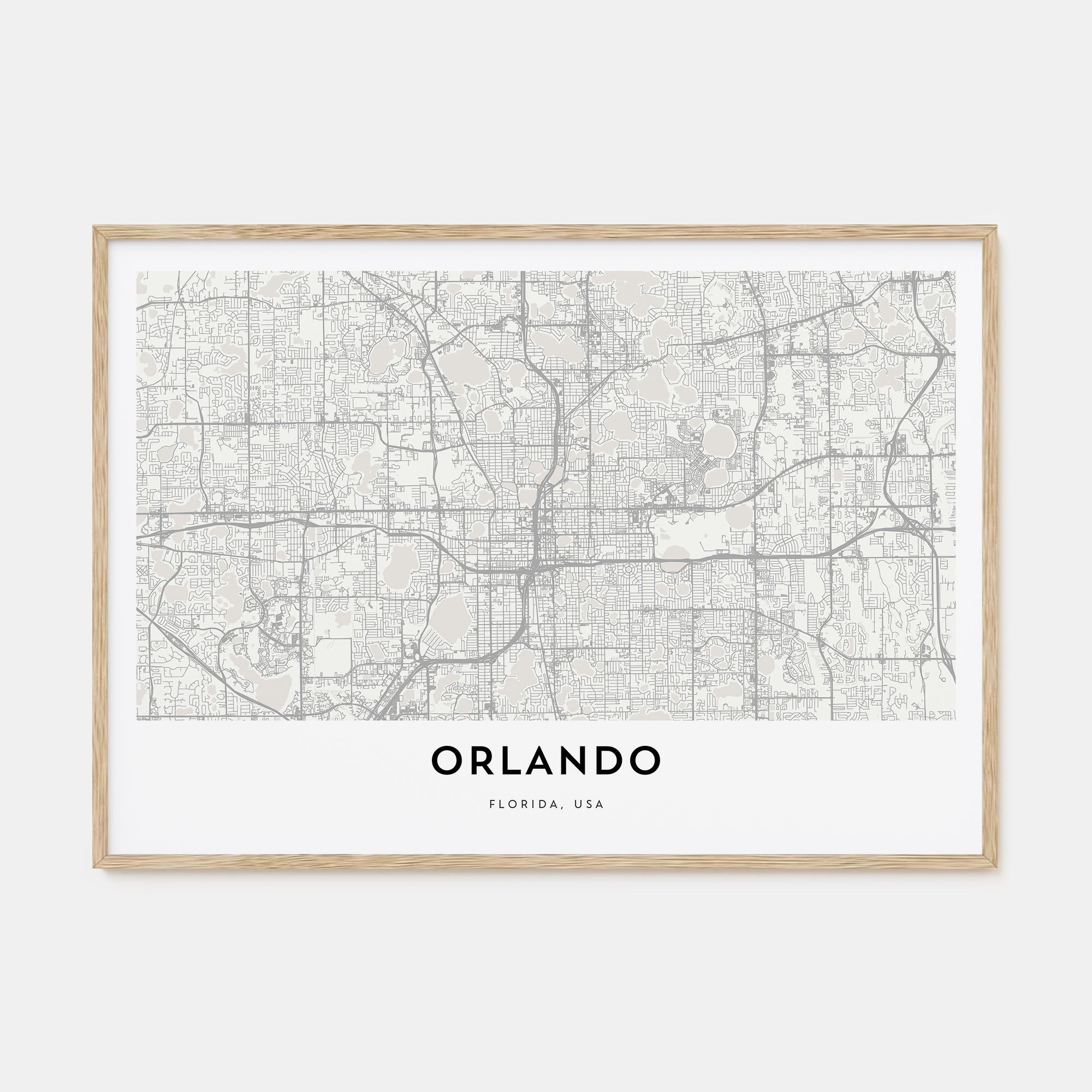 Orlando Map Landscape Poster