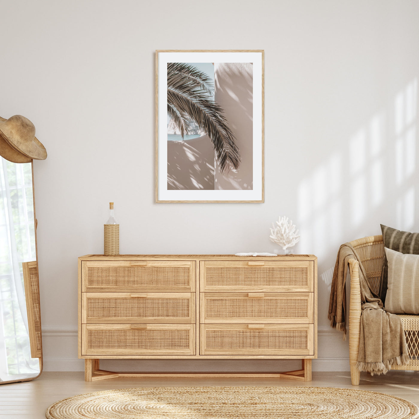 Palm Leaf Shadow Photo Color Poster