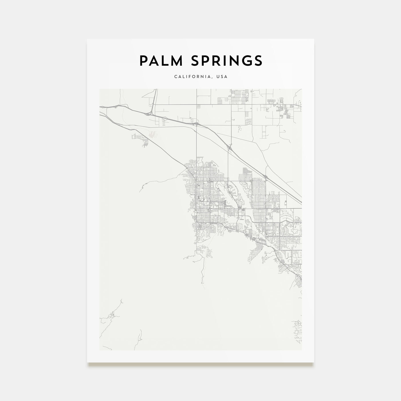 Palm Springs Map Portrait Poster